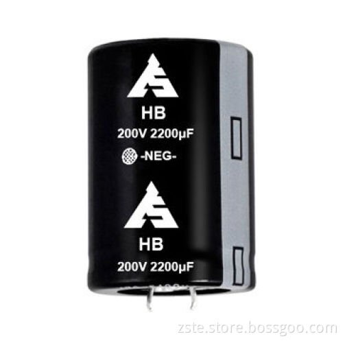 Snap-in Aluminum Electrolytic Capacitor for Switching Power/Inverter Smoothing, 200V,2200uF, 3000hrs